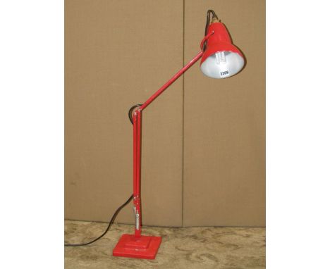 A Herbert Terry &amp; Sons Ltd anglepoise table lamp raised on a square to step base 