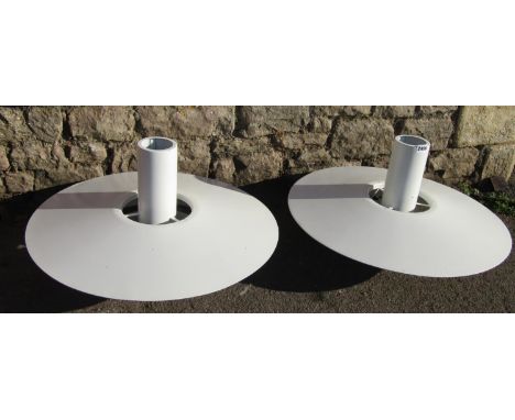 A pair of Louis Poulson style pendant light fittings, approx 60 cm diameter 