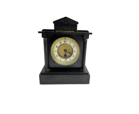 French timepiece mantle clock in a Belgium slate case.