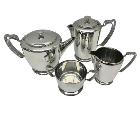 Old Hall Balmoral four piece stainless steel tea set (4)