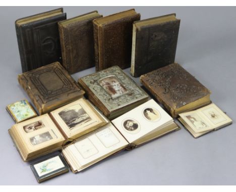 A large collection of assorted carte-de-visite portrait studies &amp; family photographs, contained in twelve albums. 