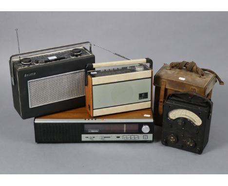 A Hacker “Sovereign II” transistor radio; a Roberts ditto; a Ferguson radio (model 3196); &amp; a universal “Avo-Meter” with 