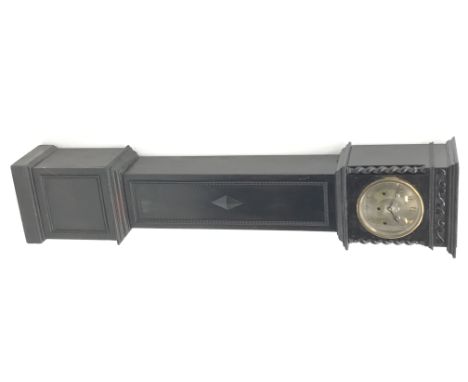 20th century oak Grandmother clock with silvered Arabic dial, three train movement chiming quarters on rods, H134cm Condition