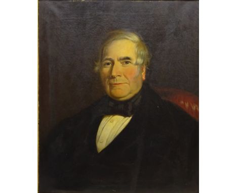 English School (19th/early 20th century): Portrait of a Gentleman, oil on canvas signed with initials J.E.W 59cm x 49cm Condi