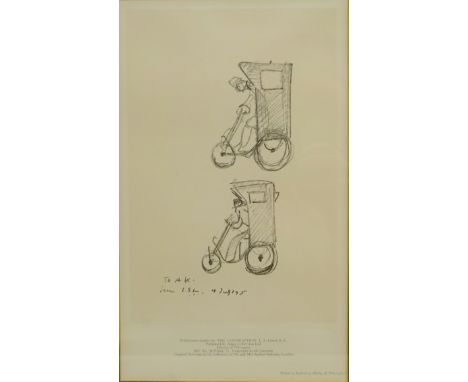 After Laurence Stephen Lowry RBA RA (British 1887-1976): 'The Contraption' - Preliminary Sketch, monochrome lithograph limite