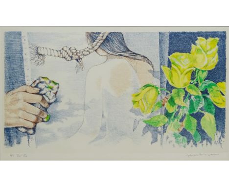 Alex Olson (Swedish 1899-?): 'The Painter's Hand', limited edition lithograph signed and numbered VI/XL in pencil 32cm x 54cm