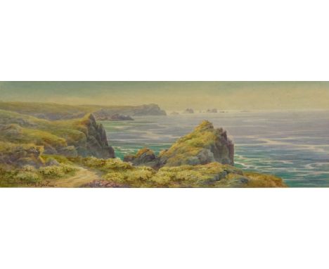 C M Hart (Early 20th century): Cornish Coast, watercolour signed 17cm x 52cm Condition Report Click here for further images, 