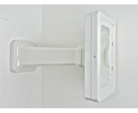 White glazed Art Deco style rectangular wash basin and pedestal, W61cm H91cm  Condition Report Click here for further images,
