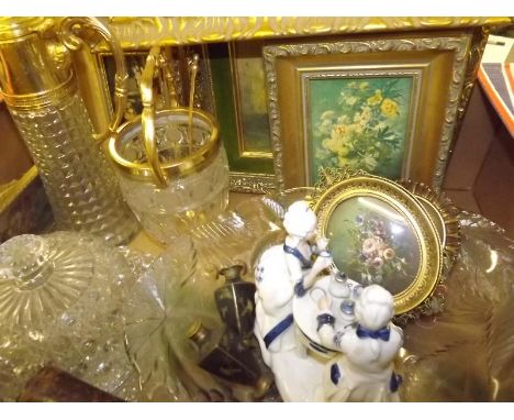 A good mixed lot to include a collection of prints, glass ware, ceramics, a pair of Japanese miniature vases, a vest pocket a