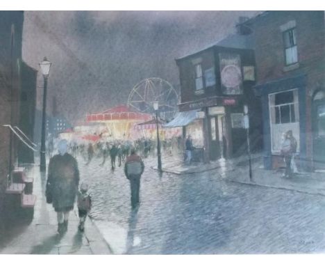 After Tom Brown - A print issued in a limited edition of 500 (No 157) depicting a period street scene, signed in pencil to th