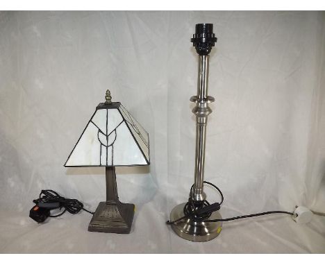 A Tiffany style table lamp and one other (2)