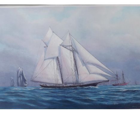 After Robert G Lloyd (20th century Marine Artist, England) - A colour print entitled Mersey Bound issued in a limited edition