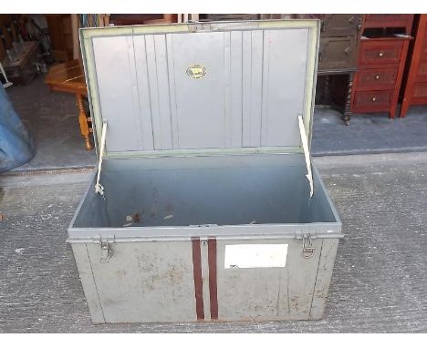 A large metal trunk 