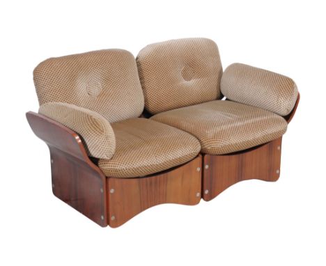 Ω Max Clendinning for Race Furniture, a rosewood three piece suite of seat furniture, circa 1967 , comprising a pair of armch