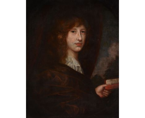 British School (late 18th century) - Portrait of a young man with book  Oil on canvas 65 x 52cm (25 x 50 1/2in.), feigned ova