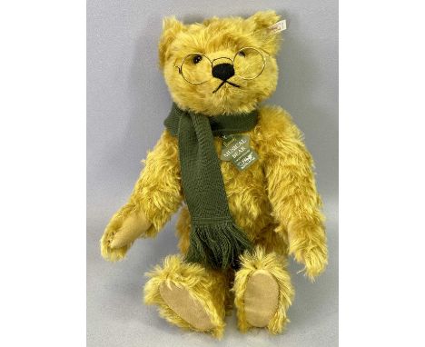 STEIFF HARRODS 'COLLEGE' BEAR - limited edition (1542/2000), wearing glasses and a scarf, with musical winding mechanism to t