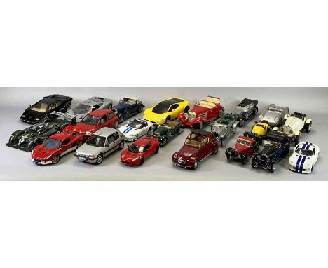 DIECAST SCALE MODEL CARS (21) - makers including Franklin Mint, Solido, Maisto, Guiloy and others, various scales, unboxed