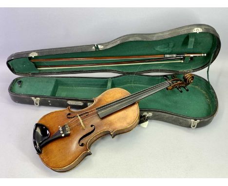 CONSERVATORY VIOLIN - two piece back, 37cms L, overall L 60cms, circa 1900 stamped 'Conservatory Violin' behind the peg box, 