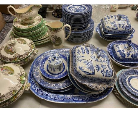 COPELAND SPODE 'SPODE'S BYRON' PATTERN TABLEWARE - a service with two circular lidded tureens, three graduated oval serving p