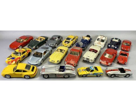 DIECAST SCALE MODEL SPORTS CARS (19) by Burago, 1:18 scale, unboxed