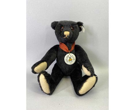 STEIFF CLUB TEDDY BEAR 1912 - black, limited edition from (5720) with growler, 35cms tall, boxed with certificate