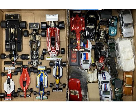 DIECAST SCALE MODEL FORMUAL ONE RACING CARS (7) by Burago, Corgi, Polistil, various scales, unboxed, and a small selection of