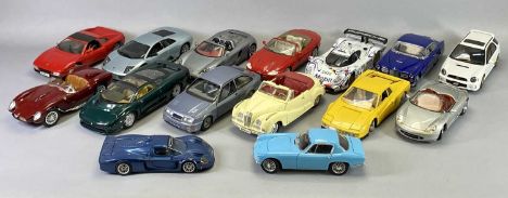 DIECAST SCALE MODEL SPORTS CARS (15) by Maisto, Motormax, Solido and other makes, various scales, unboxed
