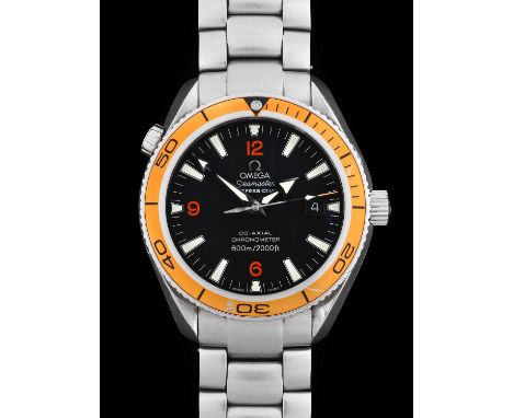 Omega: A Stainless Steel Automatic Calendar Centre Seconds Wristwatch, signed Omega, Co-Axial Chronometer, 600m/2000ft, model