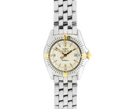 Breitling: A Lady's Stainless Steel Calendar Centre Seconds Wristwatch, signed Breitling, model: Callistino, ref: B52045.1, c