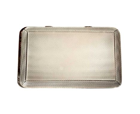 A George V Silver Butt-Marker,  by Asprey and Co. Ltd., London, 1924 oblong and with an engine-turned finish, the cover slide