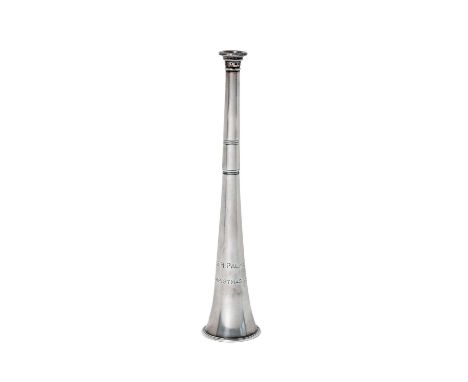 A George VI Silver Hunting-Horn,   by Kohler and Son, London, 1941, Retailed by Swaine and Adeney Ltd., 185 Piccadilly  taper