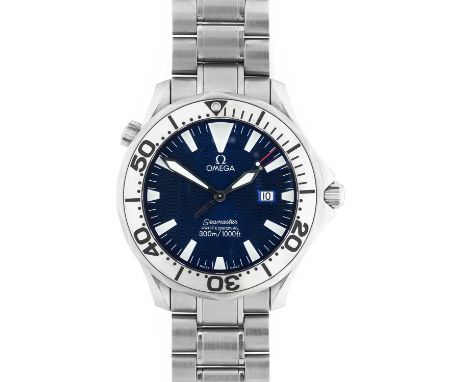 Omega: A Stainless Steel Calendar Centre Seconds Wristwatch, signed Omega, Professional 300m/1000ft, model: Seamaster, circa 