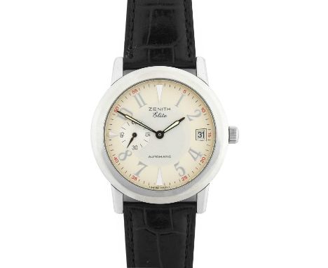 Zenith: A Stainless Steel Automatic Calendar Wristwatch, signed Zenith, model: Elite Port Royal, ref: 01/02.0450.680, circa 2