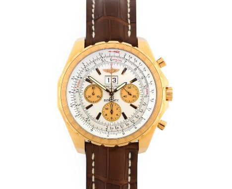 Breitling: A Fine Limited Edition 18 Carat Rose Gold Automatic Calendar Chronograph Wristwatch, signed Breitling for Bentley,