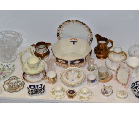 Ceramics - Brambly Hedge photograph frame, Spring;  another autumn;  Minton, Haddon Hall;  Wedgwood Mirabelle candlesticks, t