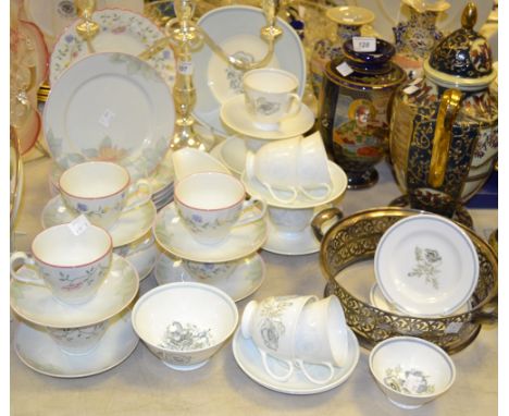 Ceramics and Silver Plated Ware - a silver plated three branch candelabrum; a a Wedgwood Susie Cooper design part tea service