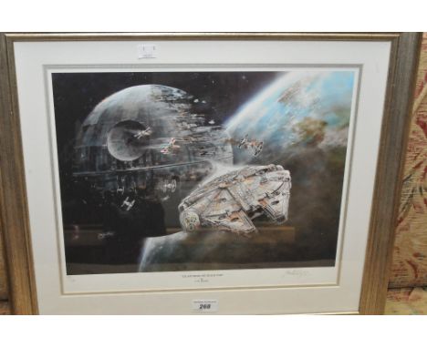 Geoff Hutchins, by and after, Escape From The Death Star, coloured print, signed in pencil, 32cm x 41cm, limited edition 488/