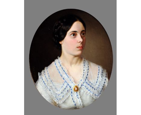CONTINENTAL SCHOOL (19th century)
Portrait of Franziska Zuelzer, Wife of Professor Wilhelm Zuelzer
Oil on canvas
32 x 39.5 cm
