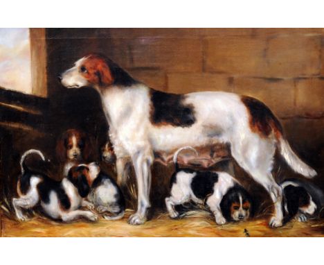 Circle of THOMAS W. BRETLAND (1802-1874) British
Sir Thomas Mostyn's Famous Foxhound Bitch Lady (1801)
Oil on canvas
Bears si
