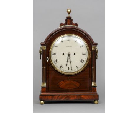 An early 19th century mahogany cased bracket clock by William Budgen of Croydon
The signed white painted dial with Roman nume