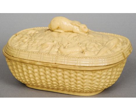 A 19th century ceramic game tureen
The lid typically decorated with game.  30 cm wide. CONDITION REPORTS: Lid and base both w