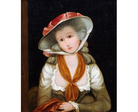 ENGLISH SCHOOL (19th century) 
Portrait of a Young Woman Wearing a Bonnet
Oil on Board
24.5 x 29 cm, framed CONDITION REPORTS