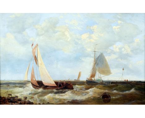 ROBERT MORSON HUGHES (19th century) British
A Sea Piece
Oil on board
31 x 20.5 cms, framed CONDITION REPORTS: Generally in go