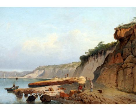 JEAN BAPTISTE MARIE ROMEGAS (1800-1867) French
Figures in a Mediterranean Coastal Landscape
Oil on canvas
Signed and dated 18