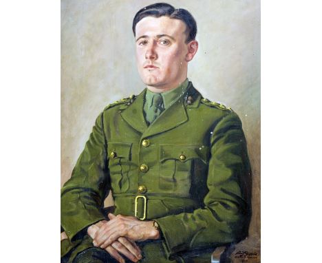 CONTINENTAL SCHOOL (20th century) 
Portrait of Captain Frederick Stanley Watkins
Oil on board
Indistinctly signed, inscribed 