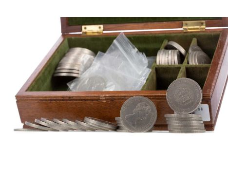 COLLECTION OF SILVER CROWNS,mainly Elizabeth II, including a Churchill commemorative example