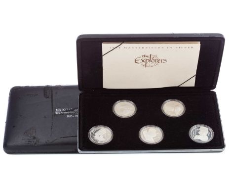 COLLECTION OF SILVER COIN SETS,including 1993, 1994 and 1995 Masterpieces in silver, The Royal Ladies set and the Ten Dollar 