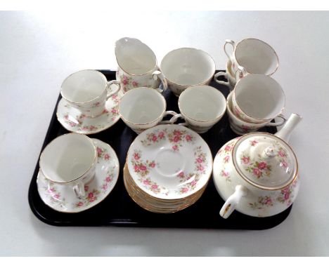 A tray containing a 20 piece Duchess bone china tea service.  