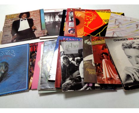 A box of a small quantity of vinyl LP's to include Kate Bush, Roxy music, Eagles, Michael Jackson etc 
