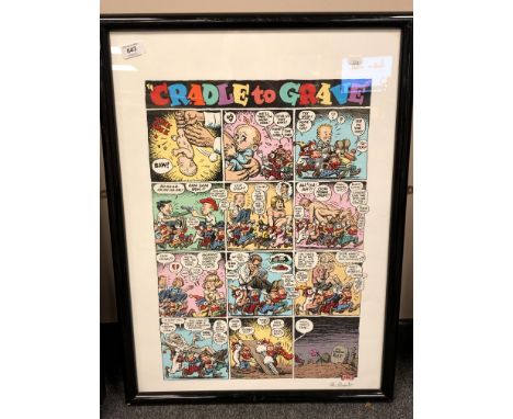 Robert Dennis Crumb ("R. Crumb", American, born 1943), Cradle to Grave,  colour print, signed in pencil, 49 x 68 cm, framed. 